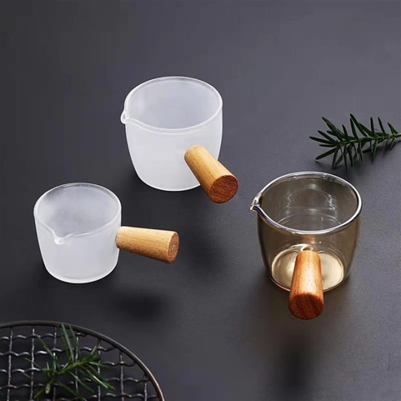 Jarra de Cafe Jarra de café Cafetera Mini Lechera Cafetera de Vidrio Tetera de Leche Mini Tetera de Leche Cafetera Leche Duradera Café (Color : 100ml Transparent)