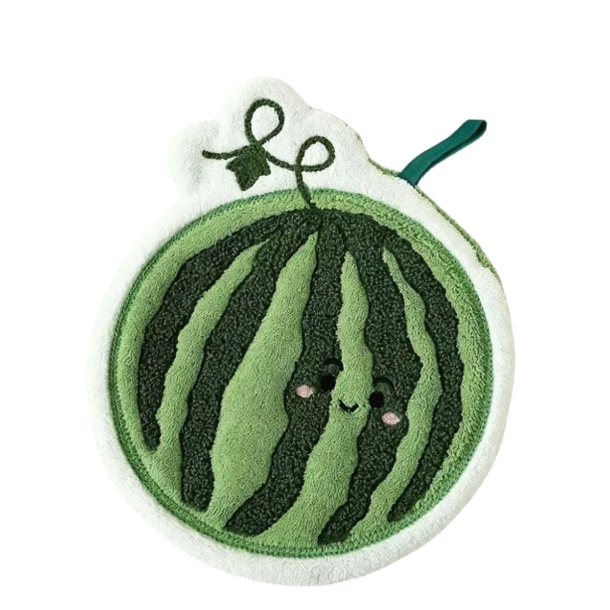 Watermelon Shape Hanging Hand Towel | Soft Super Absorbent Fruit Kitchen & Bathroom Hand Towel - Ultra Soft Coral Fleece Microfiber Kitchen & Bathroom Hand Wipe (Watermelon)-image-5