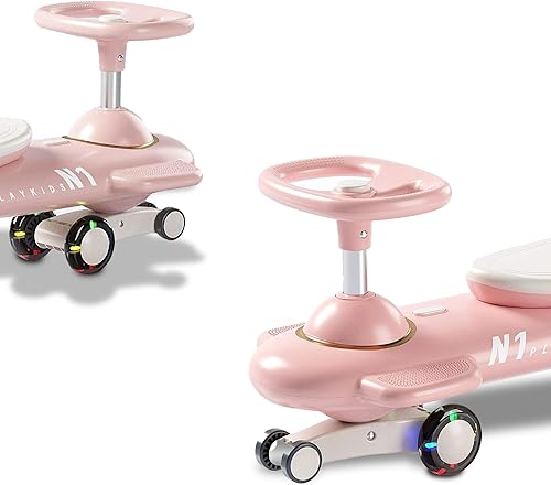 Miniatura 7 de N1 Wiggle - Auto oscilante para niños, juguete de montar con ruedas LED intermitentes, sin baterías, utiliza giro, giro, movimiento de movimiento