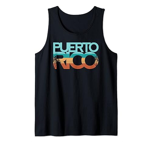 Puerto Rico Retro Beach Vintage Vacation Trip Resort Rican Tank