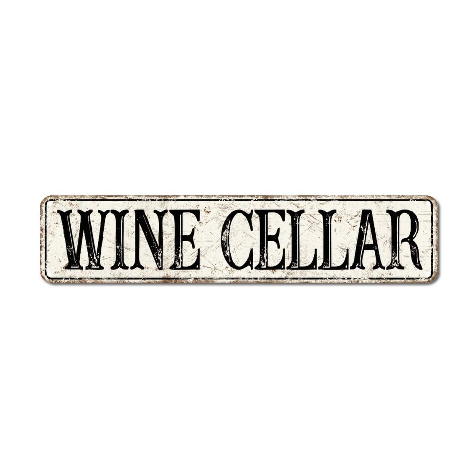 Yelolyio Men's Wine Cellar Custom Street Sign Wine Cellar Retro Metal Road Sign Wine Cellar Home Wall Decorative Signs Cave Art Decorations Quality Metal Signs For Courtyard