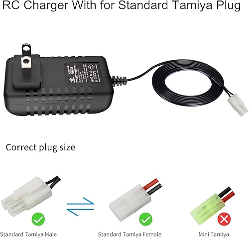 Miniatura 2 de Melasta Cargador de batería RC de 7.2V 8.4V 9.6V Compatible con Traxxas y Tamiya estándar 2.4V-12V (2S-10S) NiMH NiCd RC CarAirsoft Batería