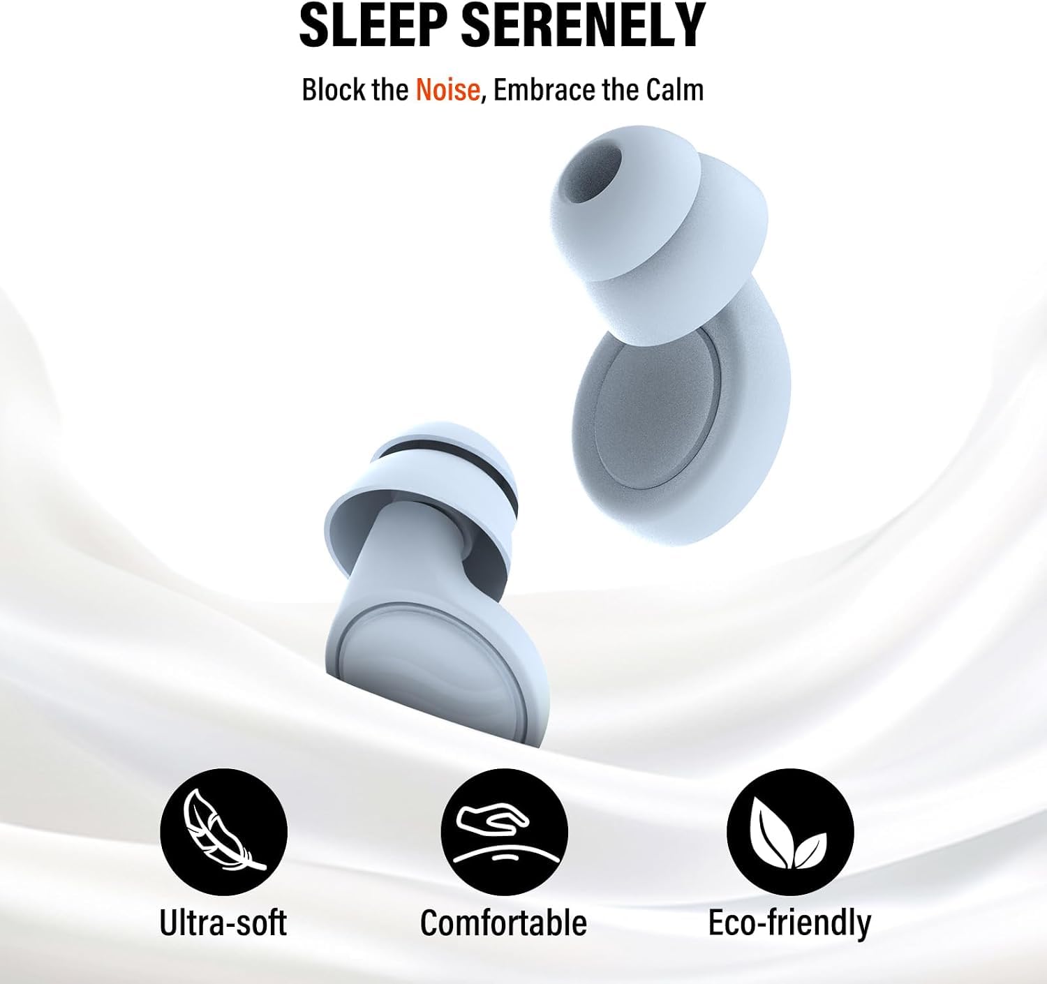 Tappi per orecchie, 35 dB Tappi orecchie dormire Riutilizzabile Silicone di protezione per l'udito con cancellazione del rumore, con 7 Paia in XS/S/M/L per dormire, viaggiare, Relax o concerti