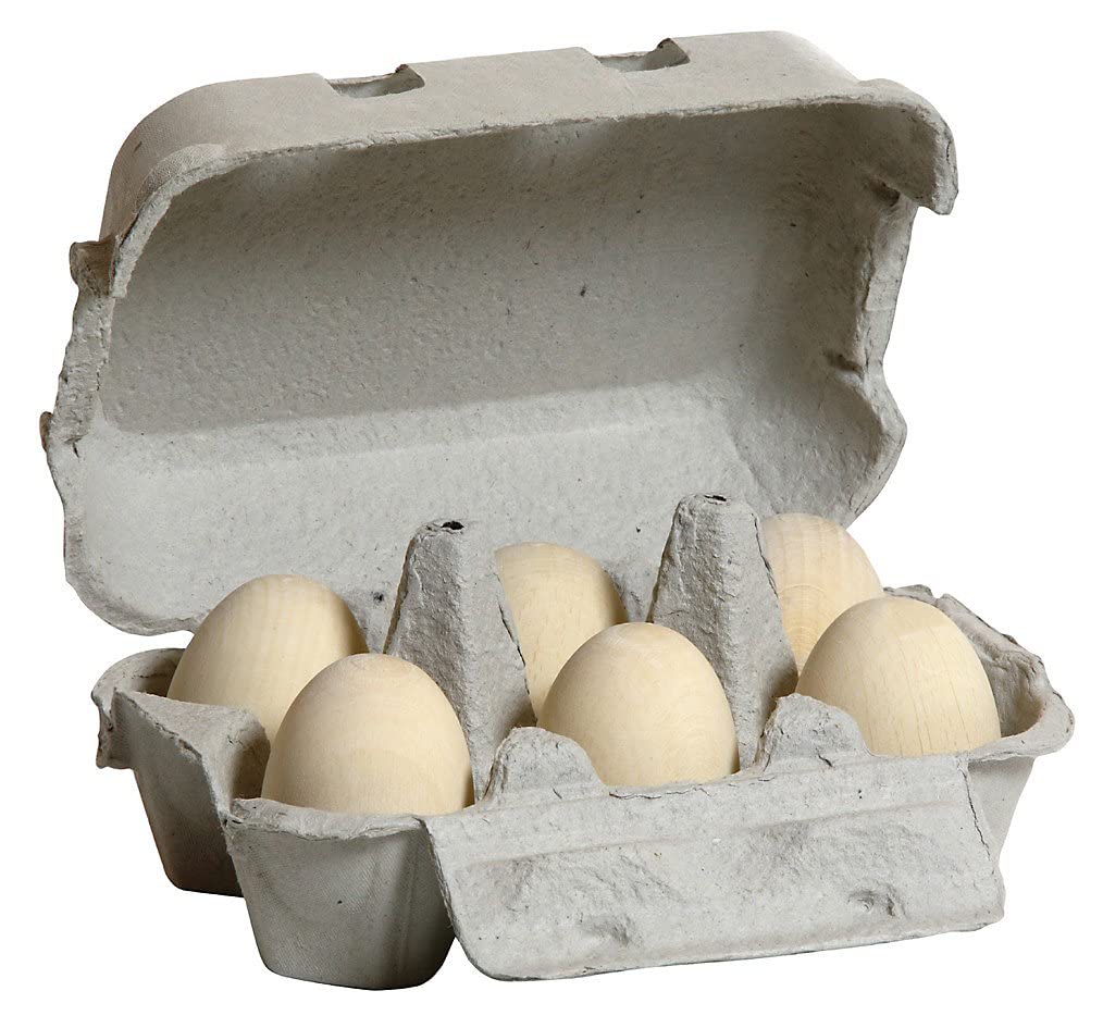 Erziwhite eggs 6-pack of wood