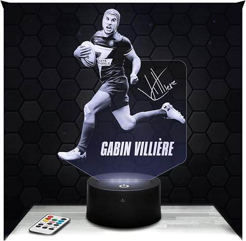Lampe Gabin Villiere Rugbyman Veilleuse Tactile 3D Rugby Lampephoto.fr