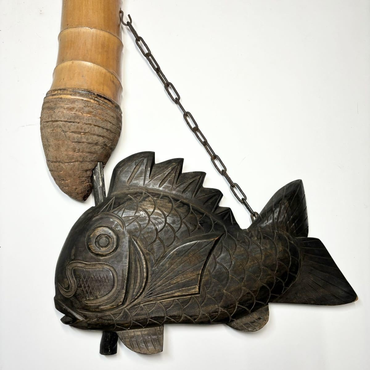 自在鉤　鯉　囲炉裏　暖炉　古民具 Amazon.co.jp: 囲炉裏 自在鉤 飾り 鯉 魚 木彫 古道具 : ホーム