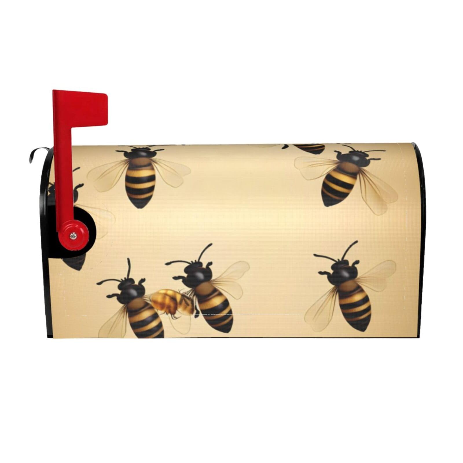 Honey Bee Print Mailbox Cover Wraps Post Letter Box Cover Decor For Outside Garden Yard Farmhouse Home