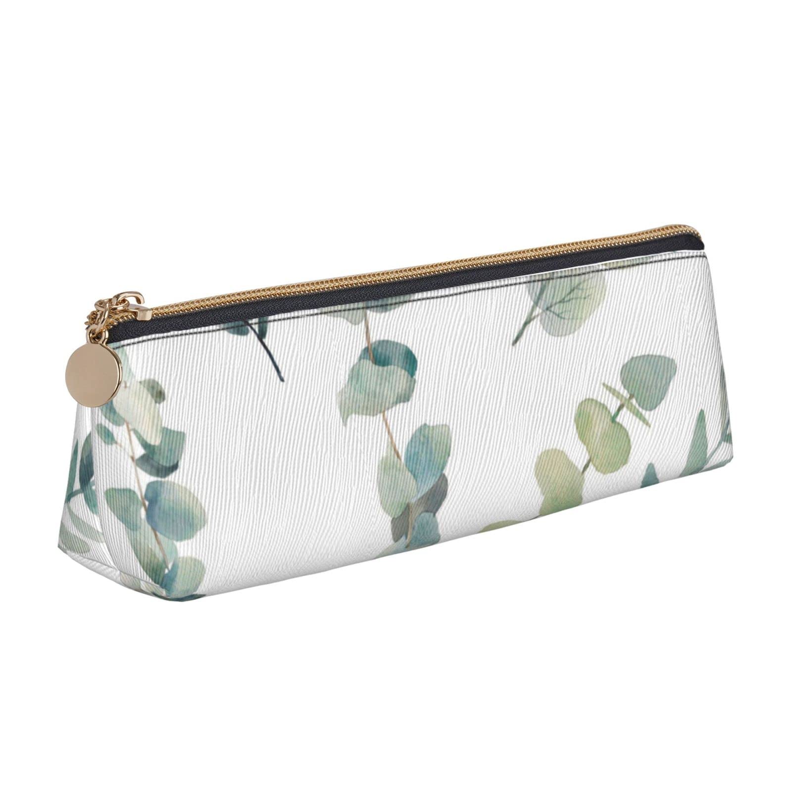 ASEELO White Natural Greenery Twig Printed Pencil Case With Zipper Pencil Pouch, Stationery Organizer, Portable Stationery Bag