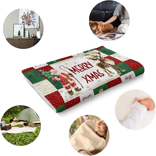 Miniatura 5 de Manta de franela de muñeco de nieve de Navidad, divertida manta de Navidad, suave, afelpada, cálida manta de invierno para cabaña, regalo de