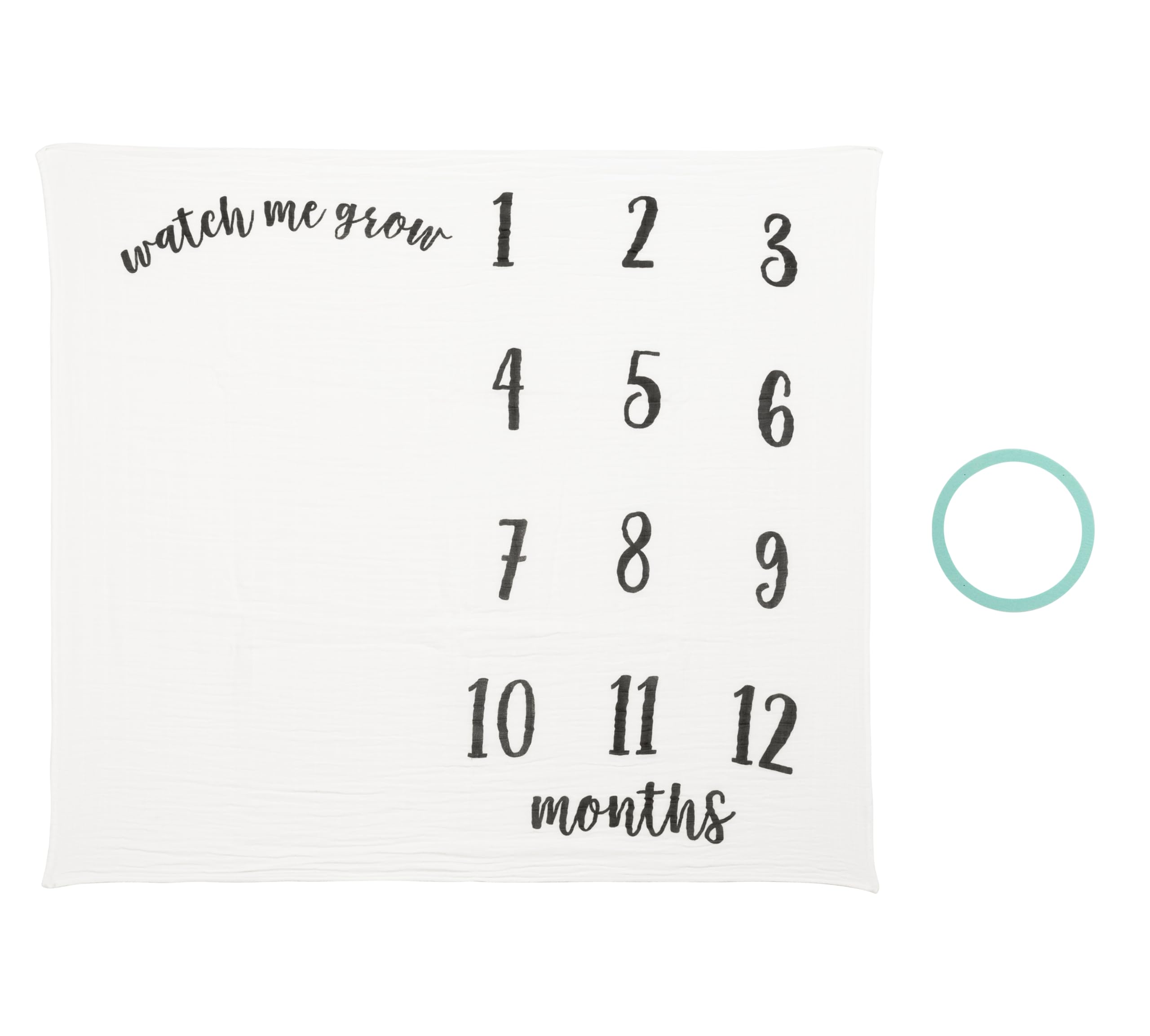 Kate & Milo Baby Milestone Blanket with Monthly Markers, Muslin Cotton Infant Photo Prop Blanket for Newborn Photos and First Year Milestones