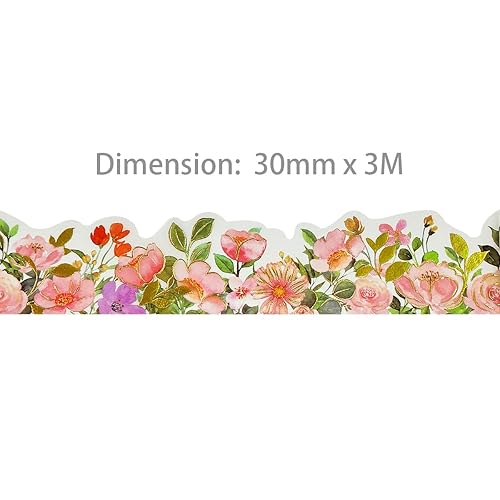Miniatura 10 de allydrew Cinta washi de lámina dorada metálica floral paisaje, 1.181 in x 9.8 ft, violetas dulces