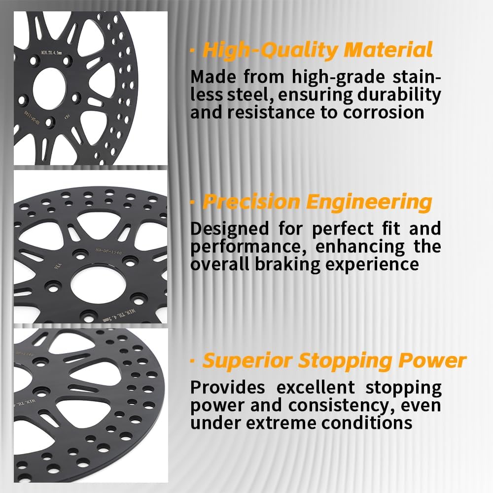 TOFR 11.5" Front Rear Brake Rotors Discs for Harley SOFTAIL FXST FXSTB FXSTC FXSTS FLST FLSTC SPORTSTER XLH XLX (Alloy Hub) 1987-1999