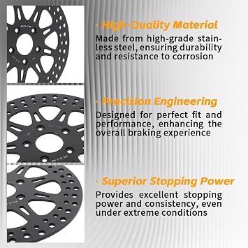 TOFR 11.5 Front Rear Brake Rotors Discs for Harley SOFTAIL FXST FXSTB FXSTC FXSTS FLST FLSTC (Steel Hub) SPORTSTER XLH XLX (Steel Hub) 1987-1999