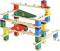 Hape Quadrilla Vertigo Wooden Marble Run - 134 Piece STEM Building Toy Set for Kids 4+ with Twisting Funnels & Seesaw
