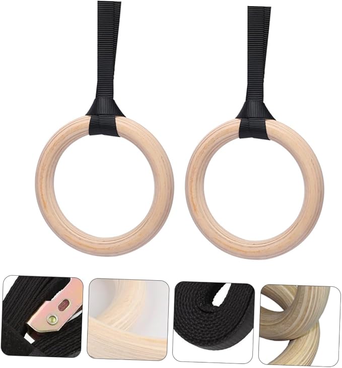 Anillas de madera para entrenamiento de fuerza gimnasio miniatura 7