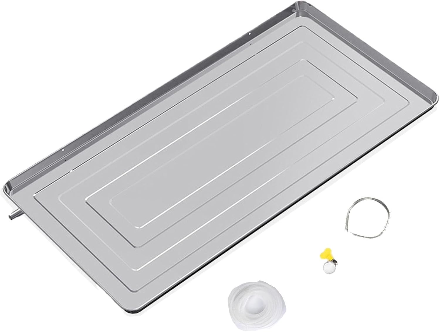 Air Conditioner Drip Tray & Oil Drain Pan, Easy Install with Accessories, Durable for Indoor/Outdoor Split AC & Heat Pump Systems, Rounded Corners, Size 3-5P