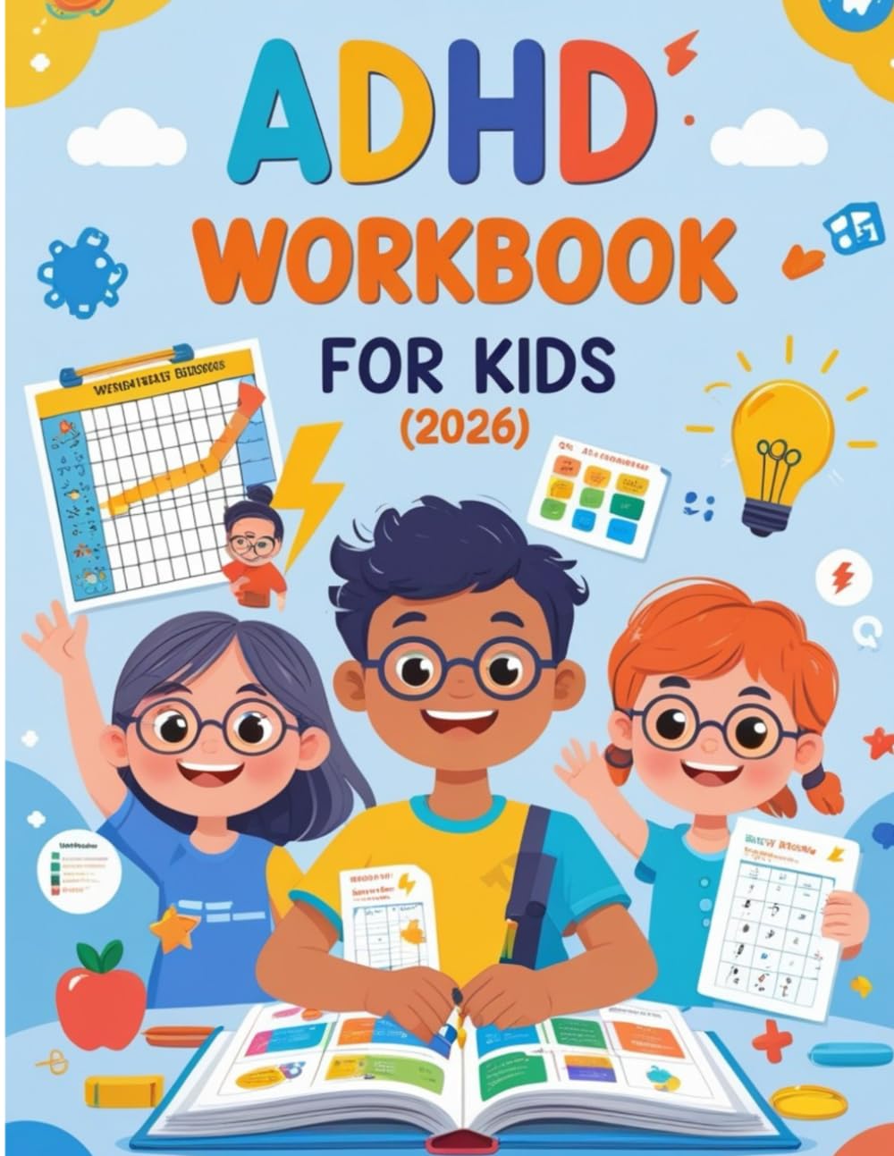 2026 ADHD Workbook for Kids – Fun, Organized & Supportive: Help Your Child Stay Focused, Organized & Confident | 80-Page Printable Workbook for Daily ... Emotional Regulation, and Productivity