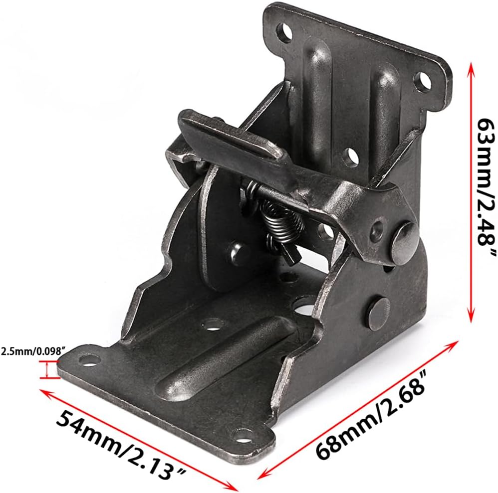 Skelang 2-Pack Folding Brackets, Lock Extension Hinge, Foldable Leg Brackets Hardware for Table, Workbench, Platform