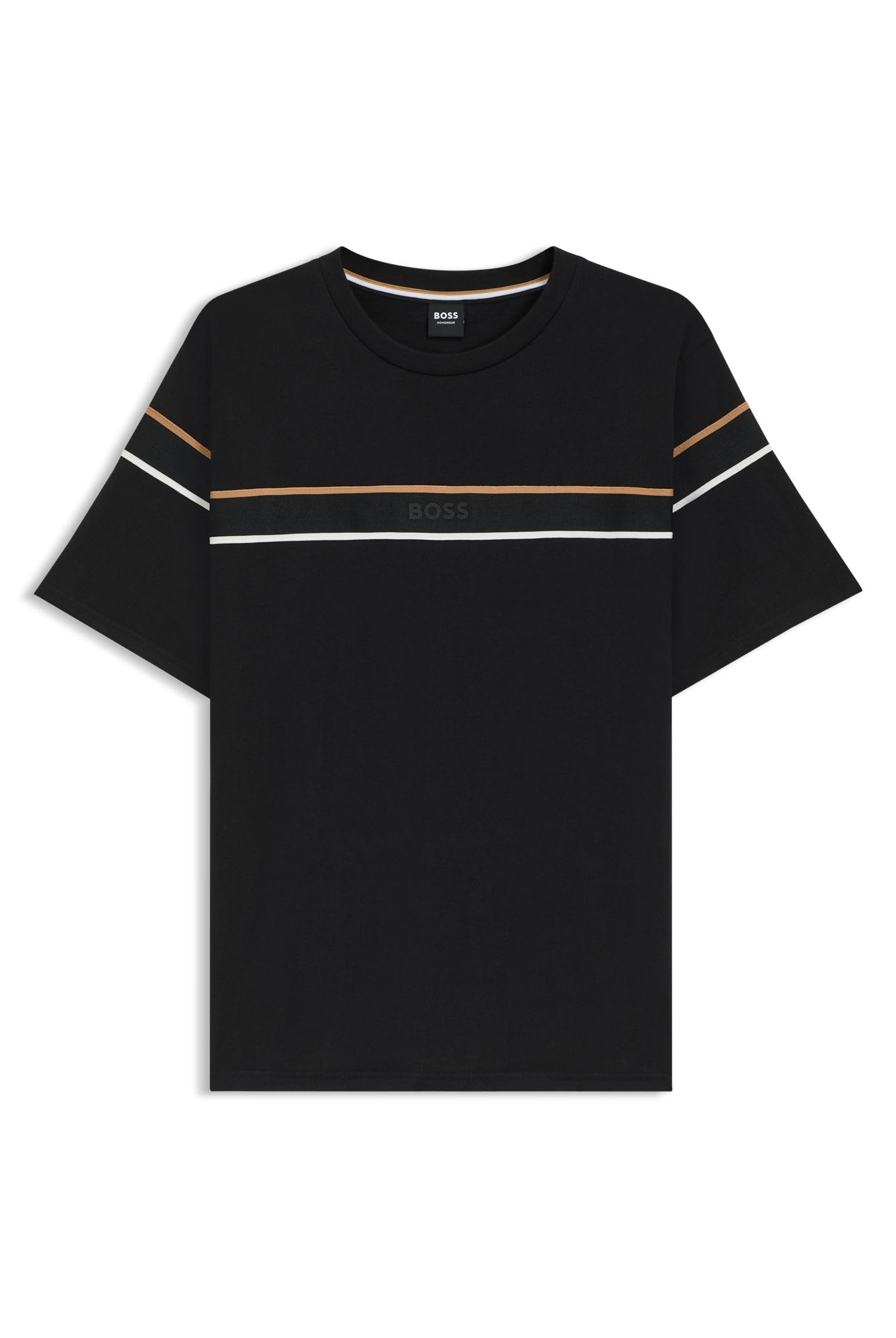 BOSS Hombres Iconic Camiseta Camiseta de Jersey de Algodón con Acabados Bandas