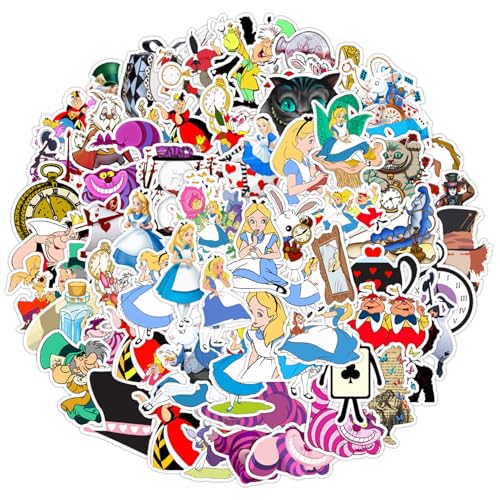 70Pcs Hot Disney Alice in Wonderland Stickers Pack for Water Bott...