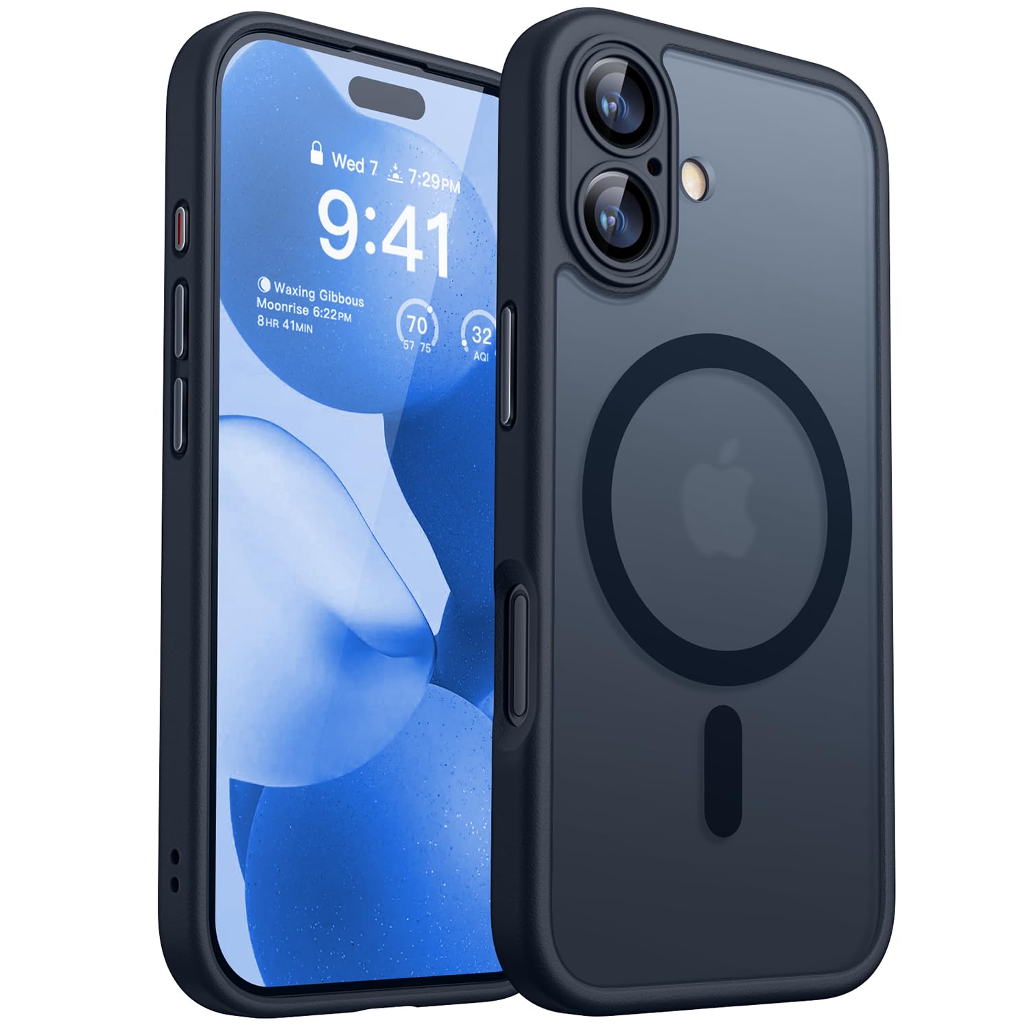 CANSHN Cover Magnetica per iPhone 17(6,3 Pollici), Compatibile con MagSafe, [Protezione Completa Della Fotocamera], Custodia Traslucida Opaca Protettiva Sottile Antiurto,Nero