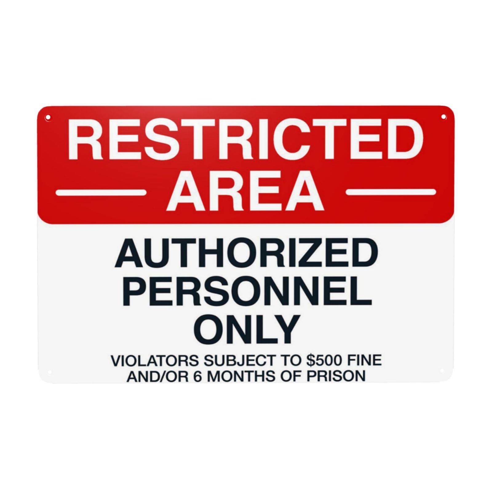 Retro Legal Penalty Warning Sign, Violate Restriction Rules Will Face Fine And Imprisonment Reminder Decor 12x8 Inch