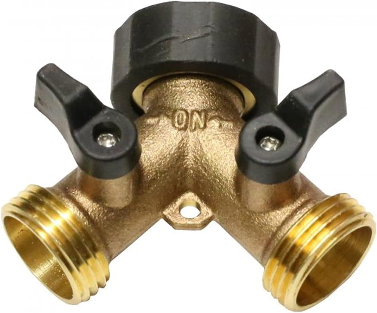LASCO 15-4021 Garden Hose Wye, Brass, With Shut Off, Connect to Outside Faucet to Use Two Hoses