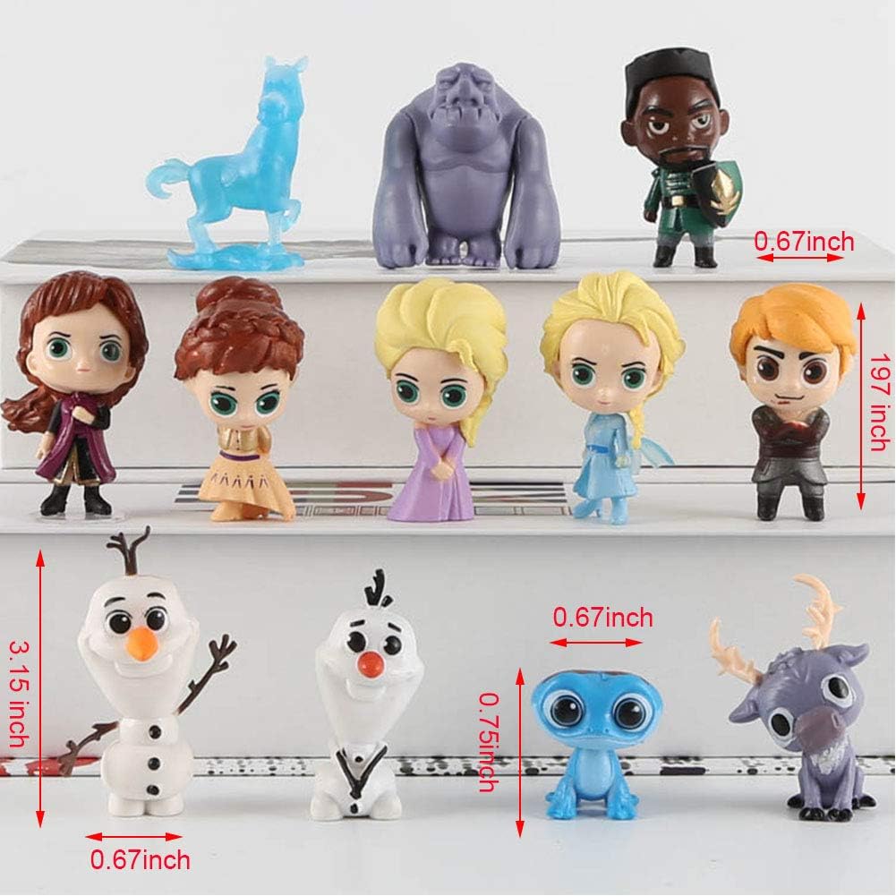 Frozen cake topper Action Figure Set 12Pcs Frozen cake decorations and Party Favors for Frozen party supplier birthday