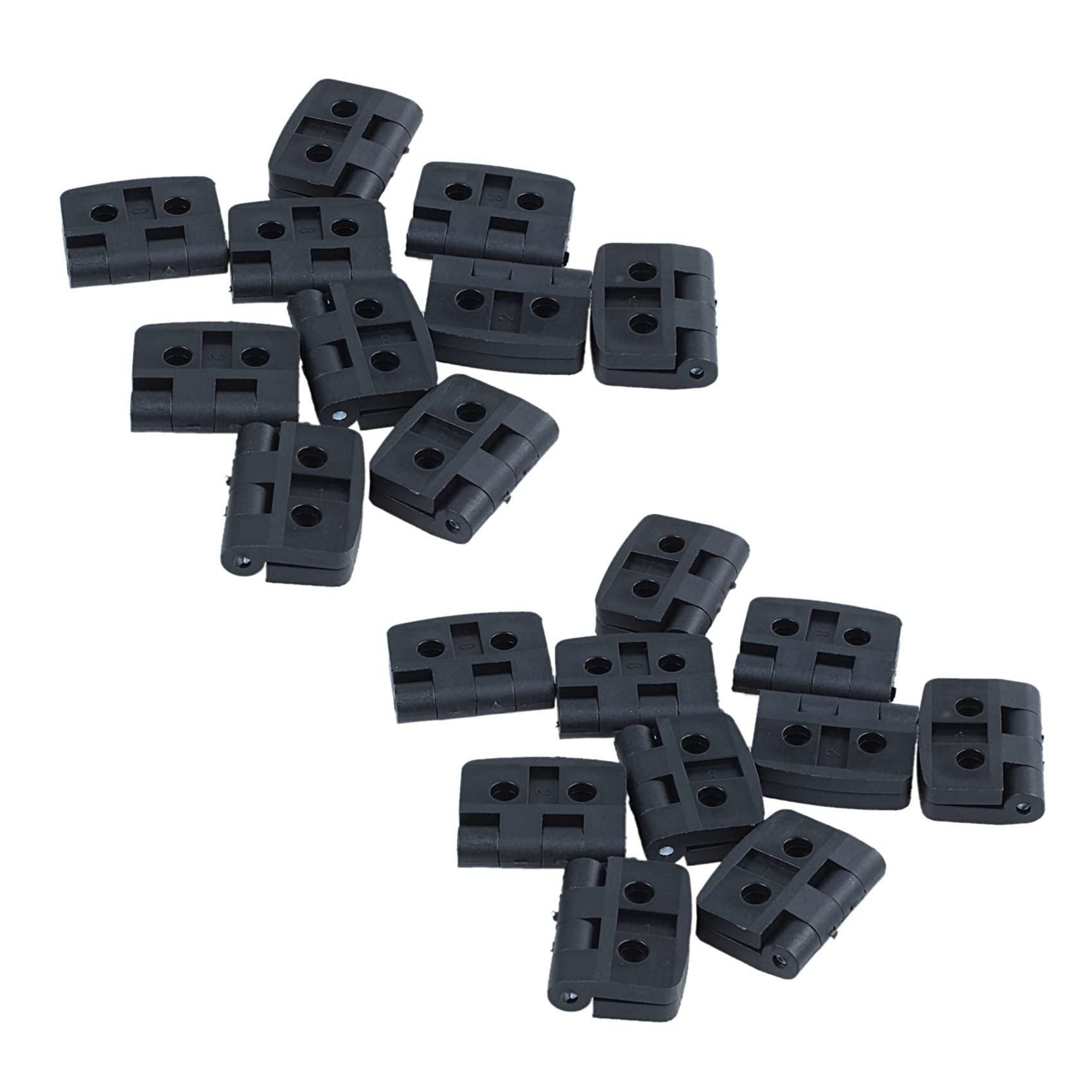 LINGLOUZAN 100Pcs Reinforced Black Plastic Door Hinges 40mm x 30mm