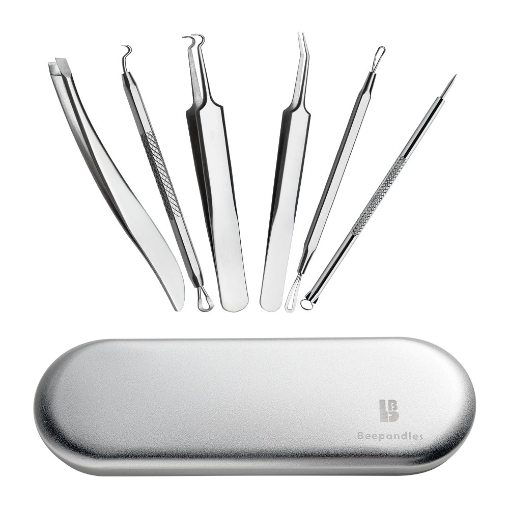 Blackhead Remover Kit, Professional Dermatologist Grade 6 Pieces Comedone Extractor Tool Set for Treating Blackhead, Whitehead, Facial Acne