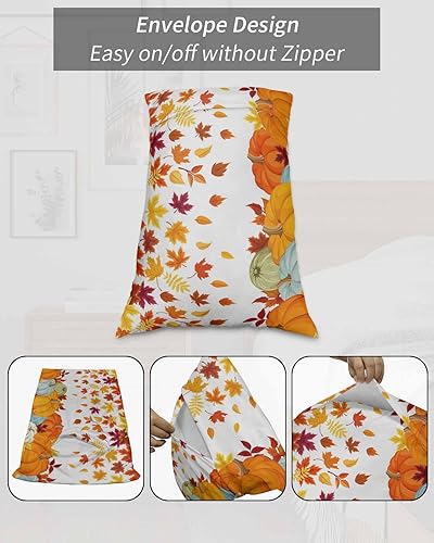 Miniatura 7 de Fundas de almohada naranjas de Acción de Gracias, tamaño Queen, 2 paquetes de fundas de almohada suaves para sofá, sofá, cojín lumbar de cuerpo