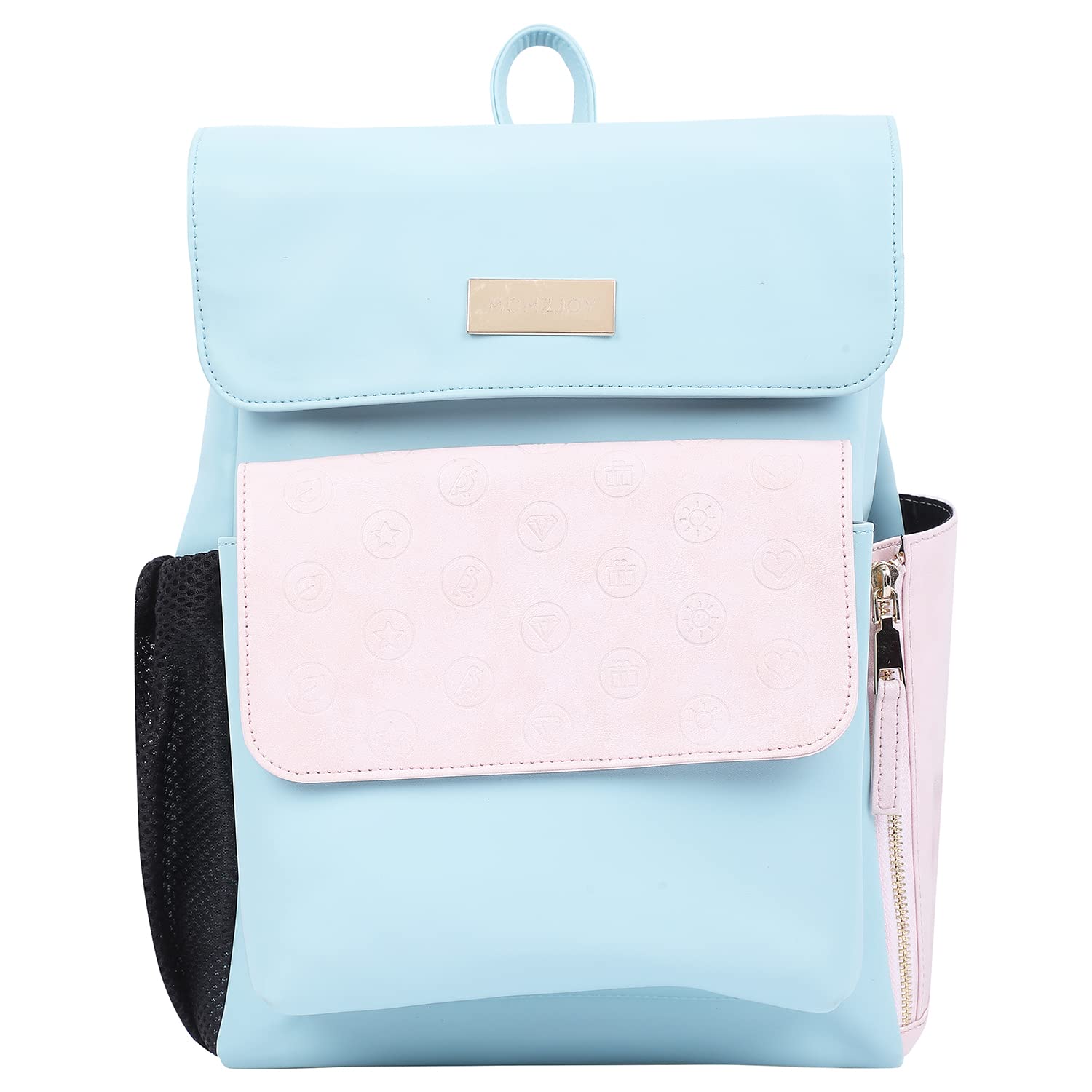 Momzjoy Unisex Backpack Diaper Bag, Travel Back Pack Maternity Baby Changing Bags, Large Capacity & Stylish, (Blue & Pink, Pack of 1)-image-32