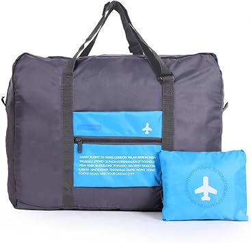Travel Bag Spirit Airlines Personal Item Bag 18x14x8 Foldable Travel Duffel Bag Tote Carry on Luggage Duffle Overnight for Women and Men Blue
