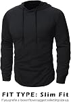HMIYA Hoodies for Men Lightweight Gym to Street Mens Hooded Shirt Drawstring Pullover Long Sleeve Workout Tops M-3XL