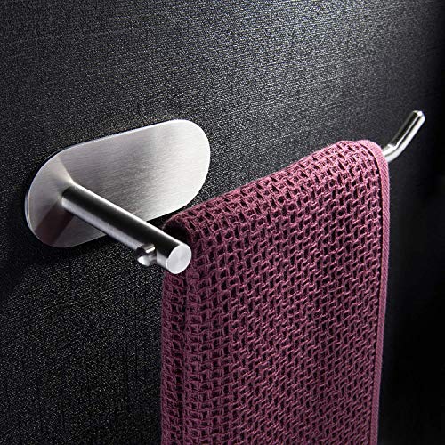Anello Porta Asciugamano Autoadesivo Nero 22 Cm | Design Elegante In Acciaio Inox Spazzolato Per Bagno E Cucina