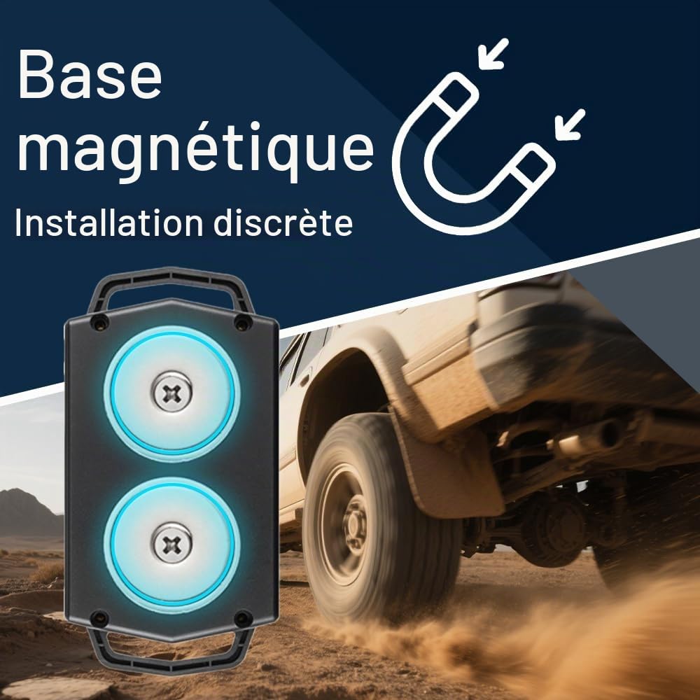 Traceur GPS Voiture Winnes Tracker Magnétique Suivi en Temps réel Localisateur avec 3000mah Batterie Rechargeable