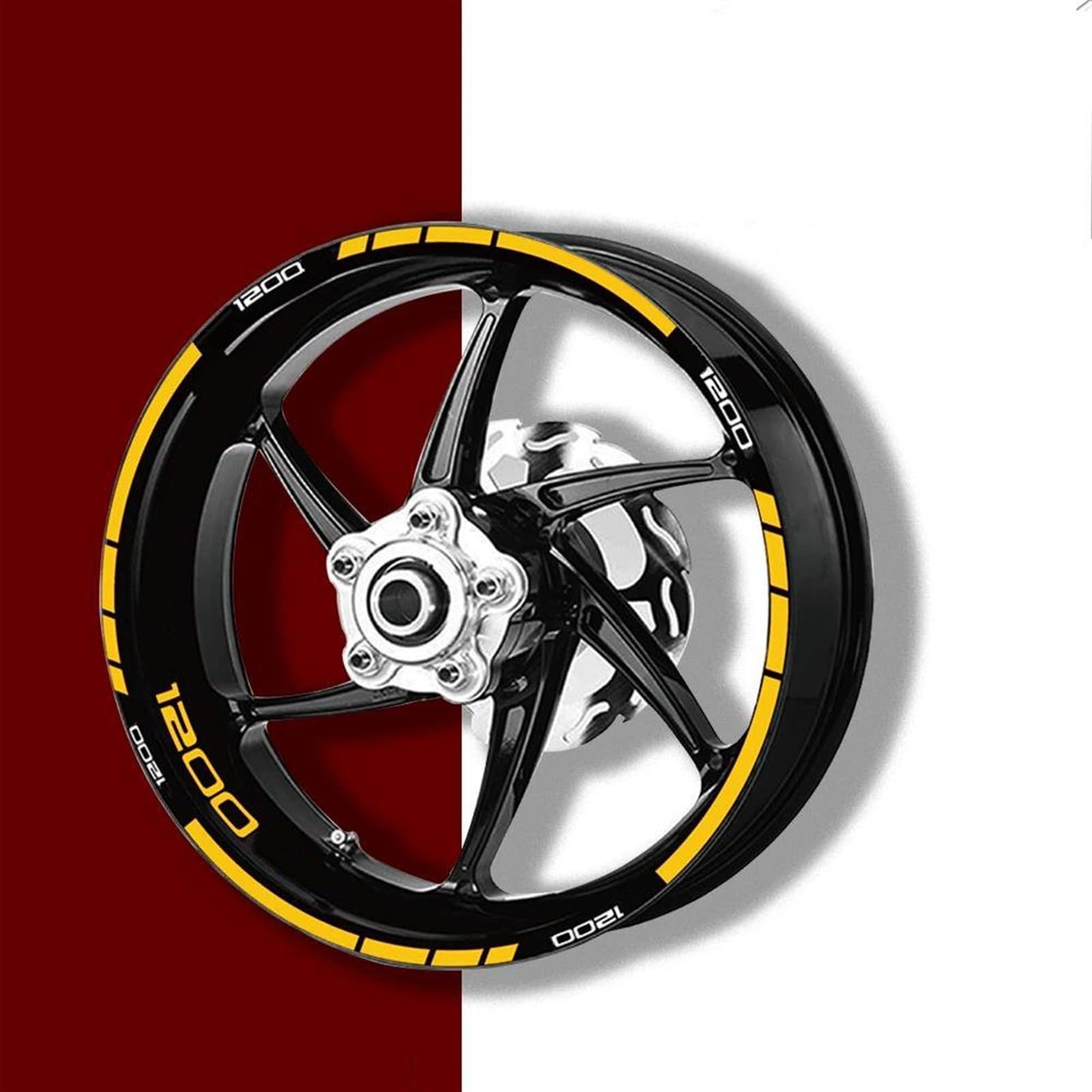 Motorrad-Radaufkleber, Reflektierende Streifen, Innen- Und Außen-Felgenaufkleber, Teile Für BMW K1200R K1200 R K 1200(Style 3)