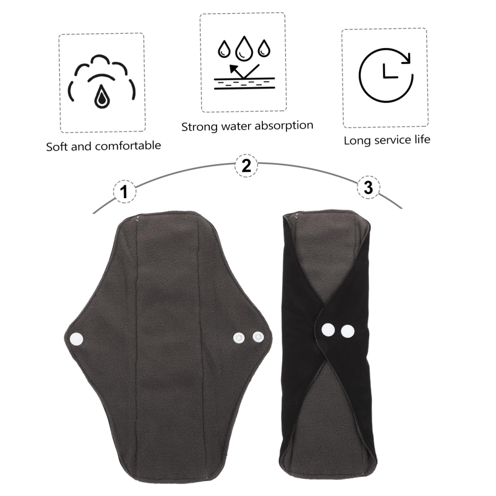 Set de Toallas Menstruales Reutilizables para Mujeres Prevención de Fugas y Diseño Transpirable, Toalla Sanitaria Lavable Adecuado para Uso Femenino Diario