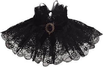 BLESSUME Lolita Neck Collar Elizabethan Ruff Gothic Lace Neck Ruff Collar