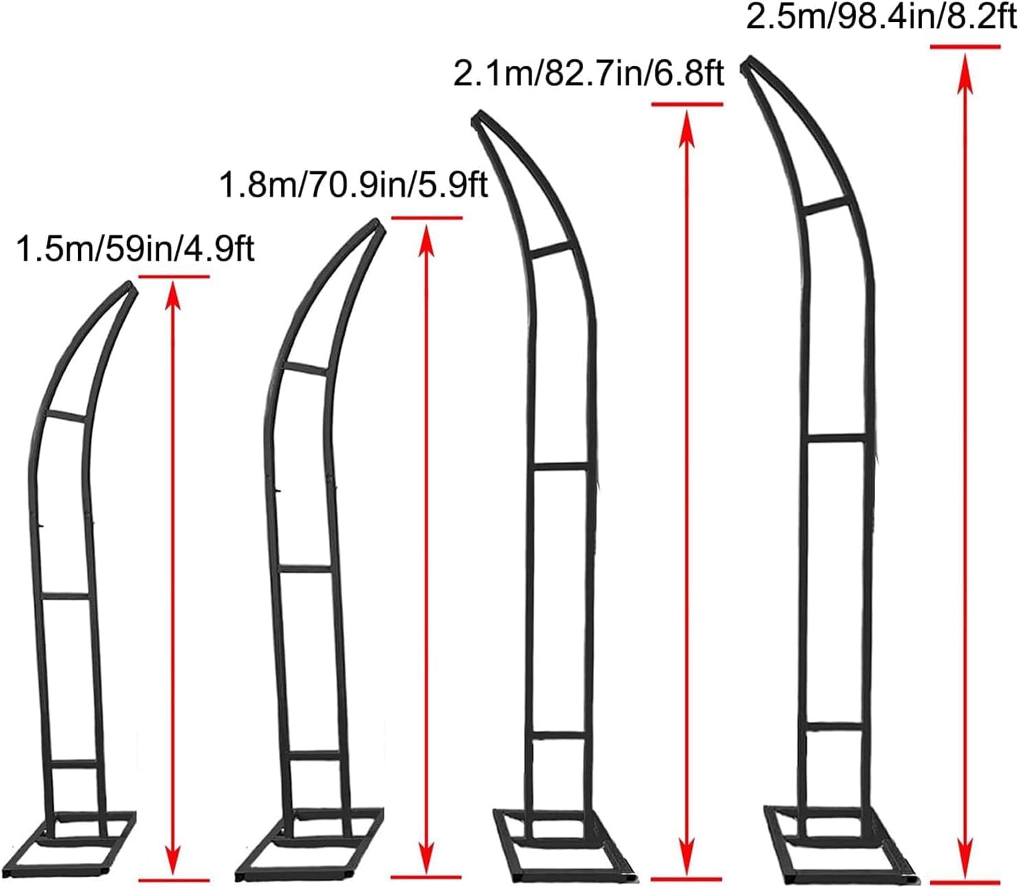 Metalowy stojak na łuk ślubny, półksiężyc, łuk balonowy, tło na imprezy i wydarzenia, idealny do użytku wewnątrz i na zewnątrz