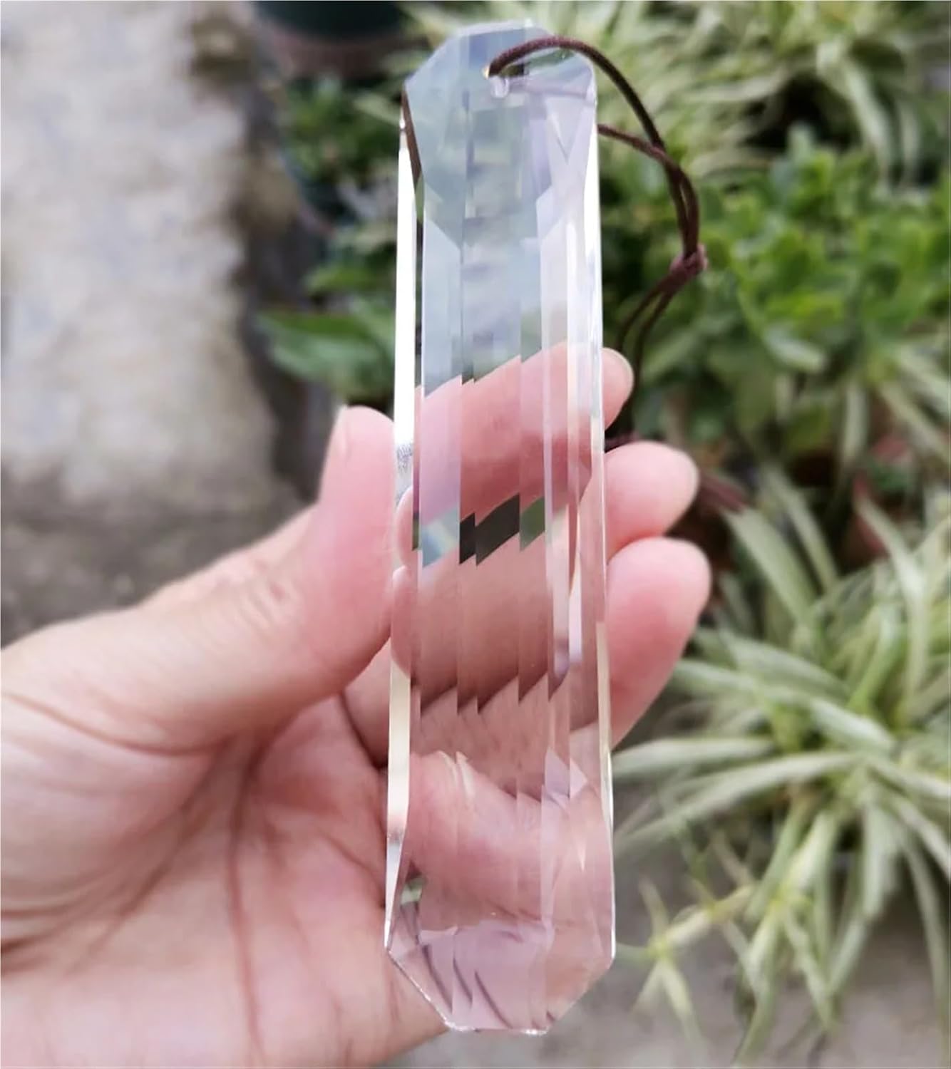 4pcs 120mm Clear Hexagon Crystal Suncatcher Prism Hanging Chandelier Pendant