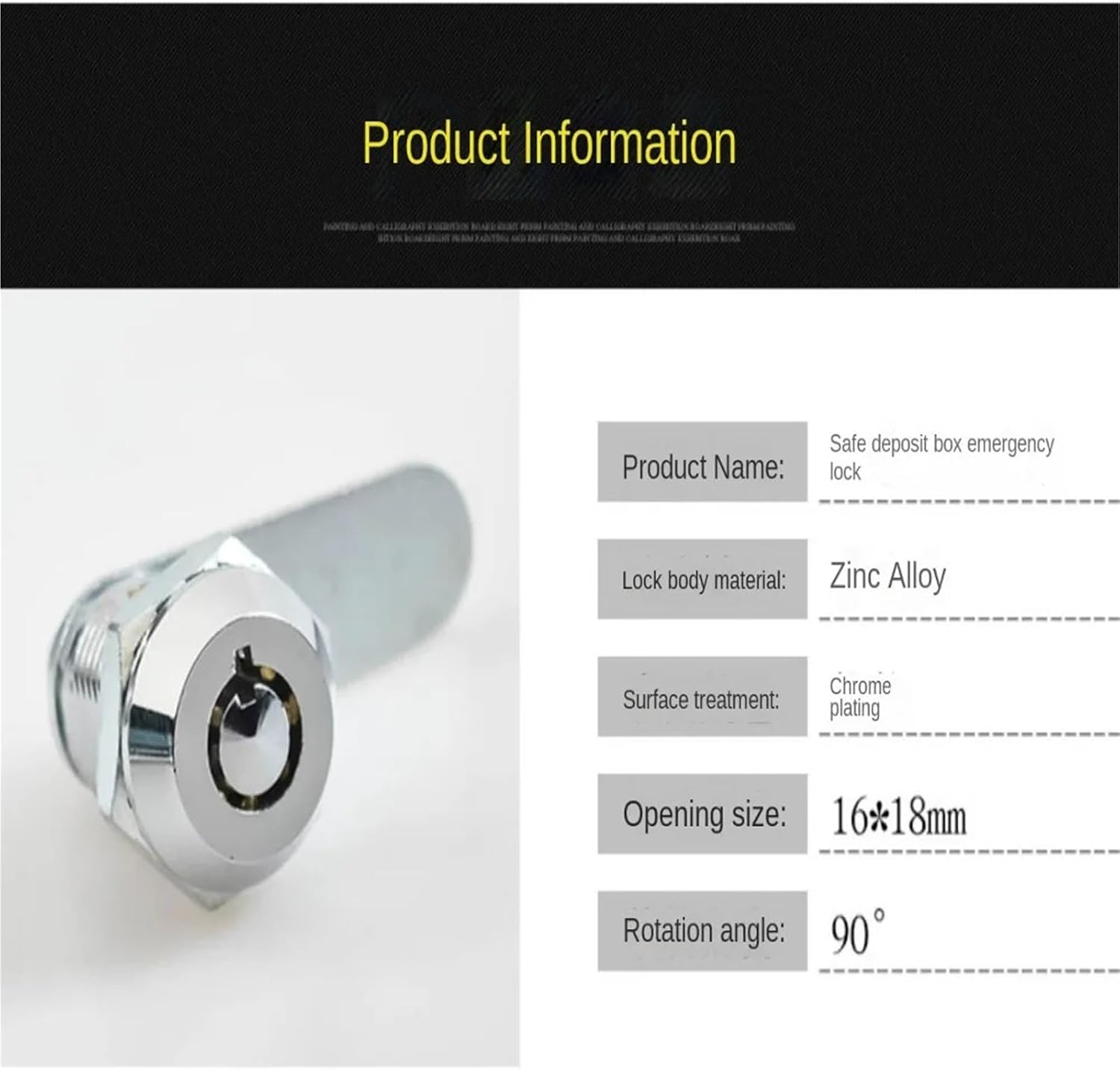 Cylinder Safe Cam Lock Mailbox Locker Cabinet Mechanical Tongue Power Distribution Box 2 Keys 1Pcs(20mm Key Single)
