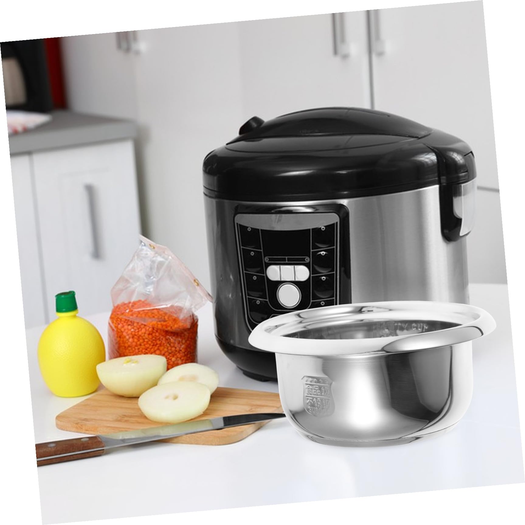 Doublure Intérieure en Acier Inoxydable pour Cuiseur à Riz, Pot Argenté Répartition Homogène Chaleur, pour Cuisson Riz et Vapeur