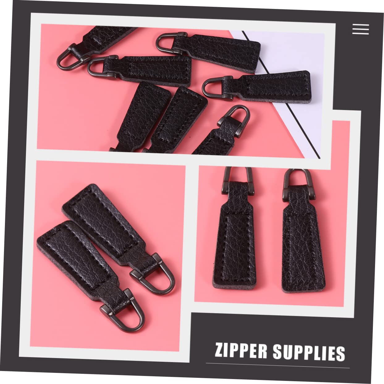 SHINEOFI 125piezas Cabezas De Zipper Para Mochilas Reemplazo De Tiradores De Para Ropa y Equipaje Accesorios De Pu Para Reparación De Zippers Para Mochilas y Bolsos