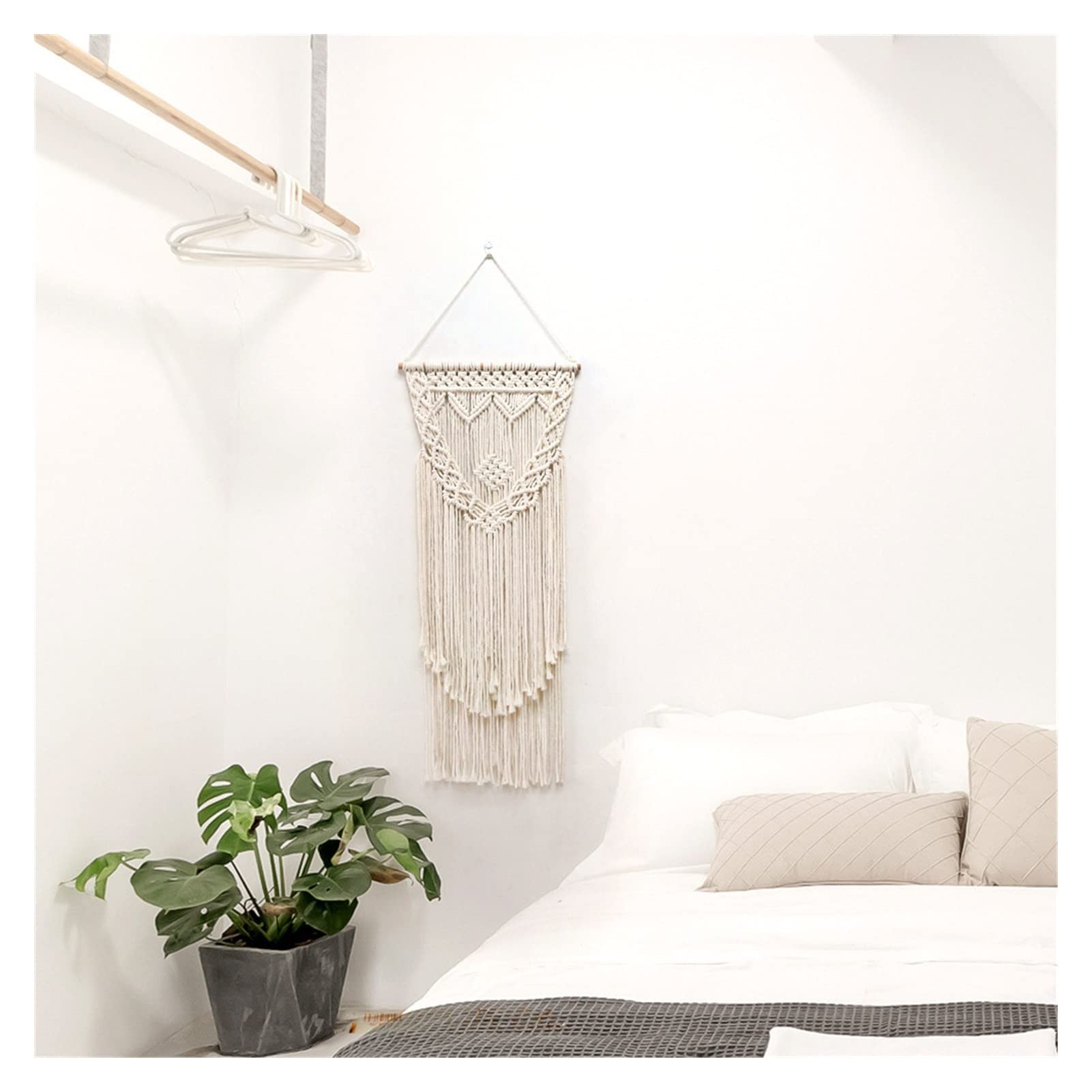 fhrFDTUxf arazzo da parete tessuto, Arazzo in cotone bohemien per camera da letto, tessuto a mano, decorazione parete