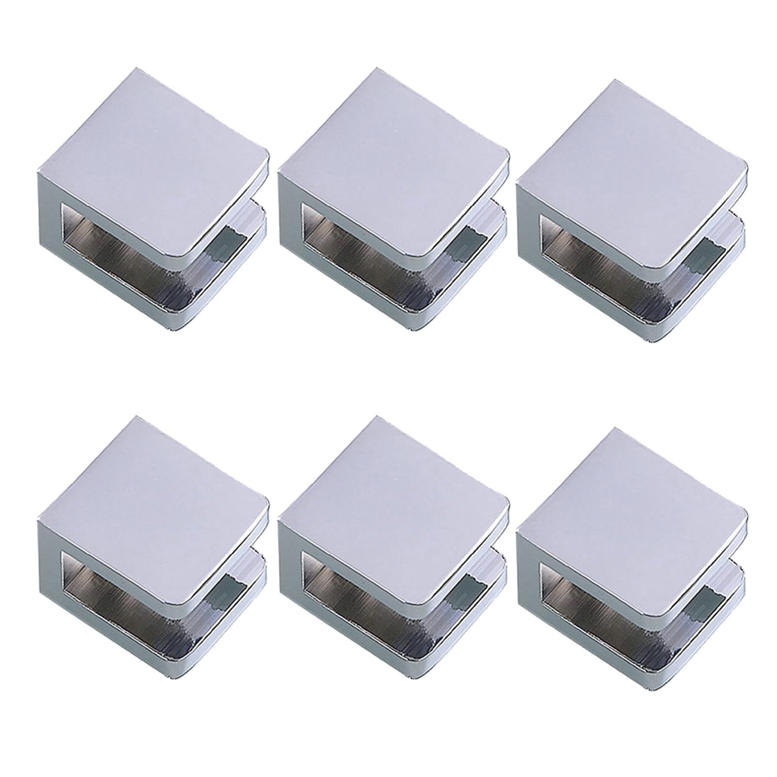 Zeahkri One Color Adjustable Glass Clamp 10Pcs Glass Clamps Bathroom Shelf Fixed Holder Support Brackets For 5-12Mm No Drilling