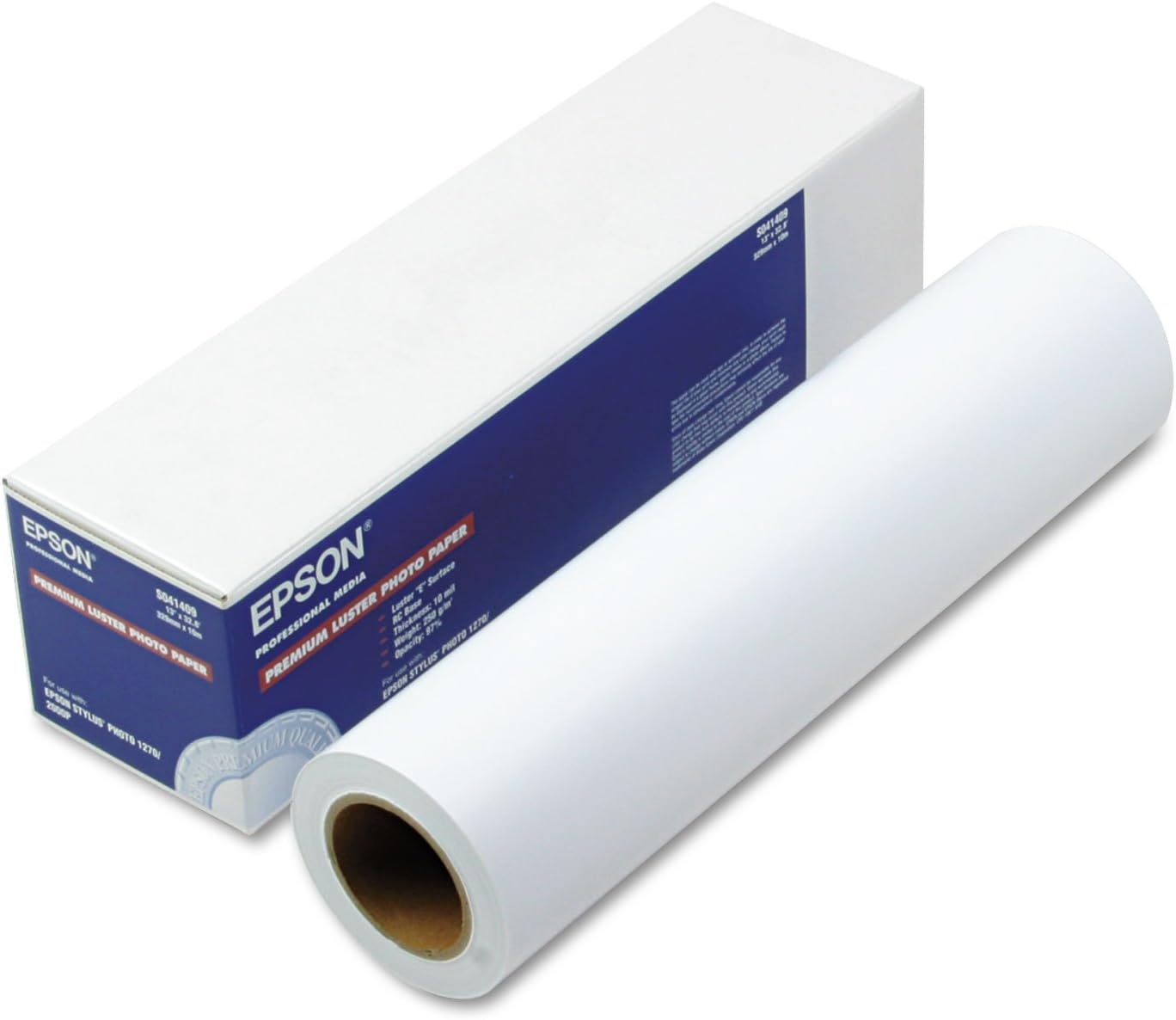 Epson Professional Media Premium Photo Paper LUSTER (13 Inches x 32.8 Feet, Roll) (S041409),White