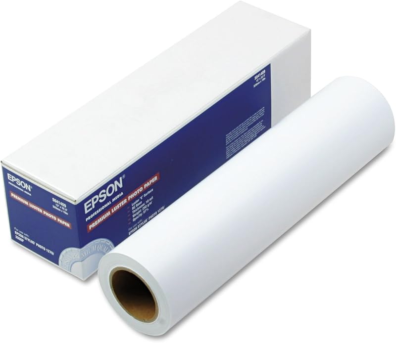 Epson Professional Media Premium Photo Paper LUSTER (13 Inches x 32.8 Feet, Roll) (S041409),White