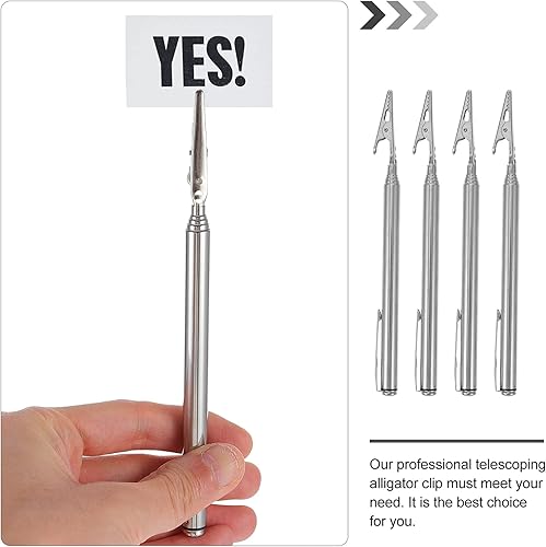 Miniatura 6 de DOITOOL Pinzas de cocodrilo de acero inoxidable, pinzas telescópicas de cocodrilo, abrazaderas de cocodrilo de alambre de metal, abrazaderas de