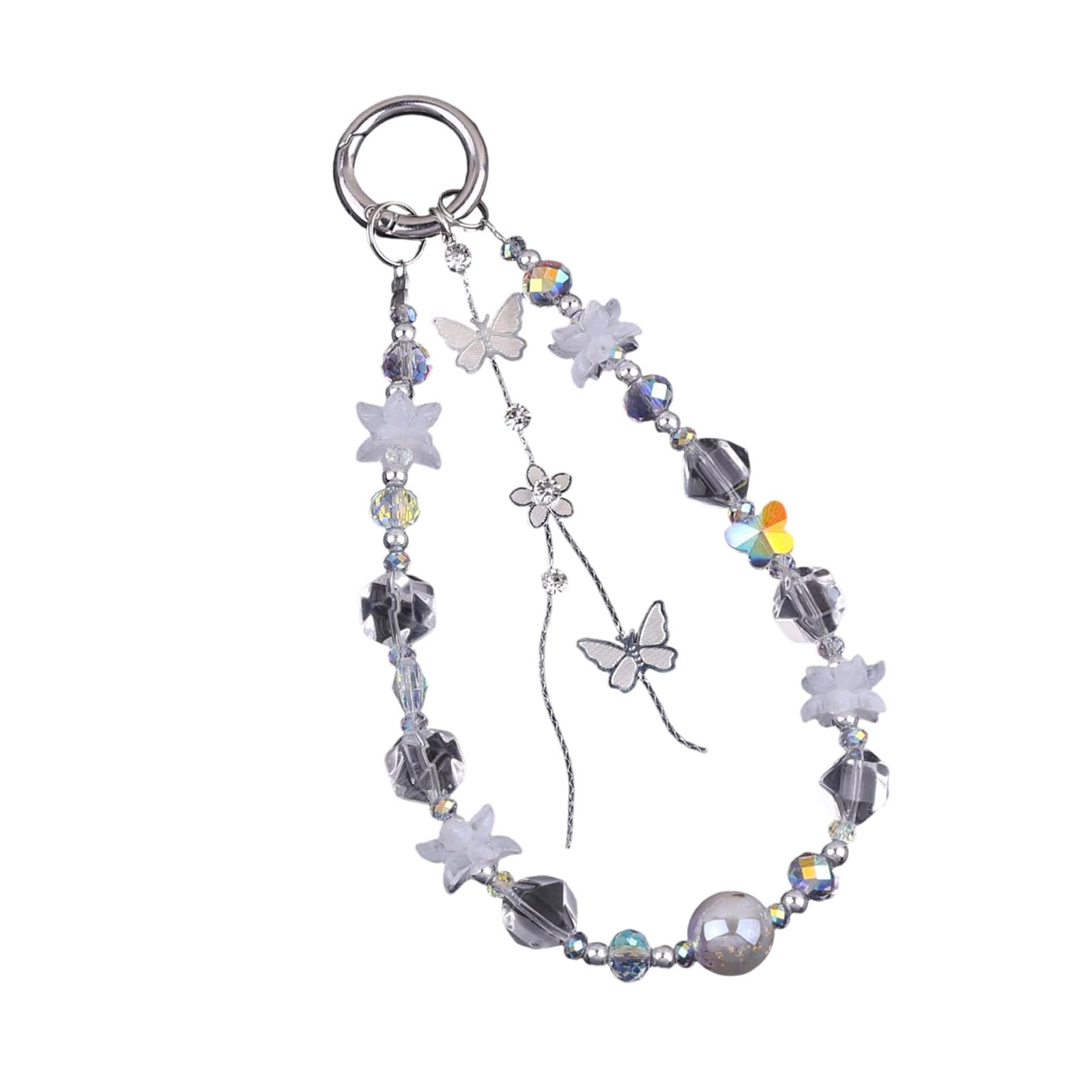 Tsynapter Women's Transparent And Floral Designs Keychain With Crystals Lightweight And Versatile Rings Accessory For Everyday Use Crystal Keyring